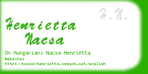 henrietta nacsa business card